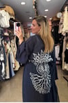 İşleme Detay Kimono Lacivert