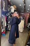 İşleme Detay Kimono Lacivert