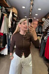 Kahverengi Çıtçıtlı Body