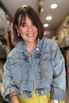 Marka Model Zımbalı Denim Crop Ceket