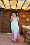 Maxi Batik Elbise pembe&yeşil