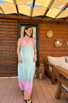 Maxi Batik Elbise pembe&yeşil