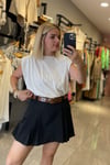 Ön Pileli Siyah Şort Etek