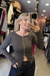 Önü Biritli Hırka Kahve