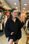 Polo Yaka Fitilli Triko Sİyah