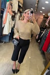 Simli Gold File Örme Triko Bluz