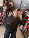 Siyah Oversize İspanyol Kol Basic T-Shirt