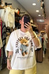 Teddy Baskı Tşört - Ekru