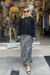 Zebra desen Saten Etek