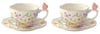 EASY LIFE Dancing Butterflies 2'li Porselen Kahve Fincan Seti 120 ml 