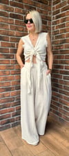 006 FOÇA KOLSUZ BAĞLAMALI MÜSLİN CROP BLUZ