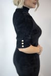 0221 DİK YAKA ANGORA KISA KOLLU ELBİSE