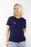 0584 BİSİKLET YAKA, KALP NAKIŞ TSHİRT