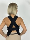 0795 SIRT ÇAPRAZ ASKI, DEKOLTE, MERSERİZE BLUZ