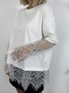 1031 Kol ve Etel Ucu Dantel Detay Tshirt