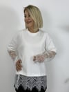 1031 Kol ve Etel Ucu Dantel Detay Tshirt