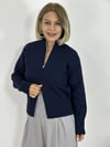 1042 ÇİFT FERMUAR DETAY, DİK YAKA HIRKA