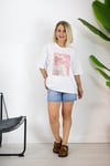 1095 PEMBE KEDİ BASKILI TSHİRT