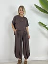 1149 BLUZ LU, GENİŞ BEL KEMER ŞALVAR PANTOLONLU, MODAL TAKIM
