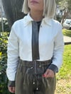129 BEL SATEN GEÇİŞLİ GABARDİN CROP CEKET