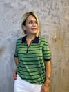 137 POLO YAKA YARIM FERMUAR ÇİZGİLİ KISA KOL MERSERİZE