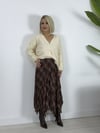 2210 EKOSE DESEN, ASİMETRİK KESİM, ASTARLI, TÜL ETEK