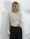 2763 Kayık Yaka, Transparan, Dantel Bluz