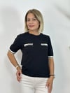 343 BİSİKLET YAKA, CEP VE DÜĞME DETAYLI, KISA KOL TRİKO