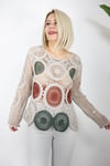 4035 DELİKLİ, FİLE ÖRGÜ MERSERİZE BLUZ