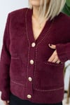 4420 SİMLİ GOLD BİYELİ, CEPLİ, GOLD DÜĞME ANGORA HIRKA