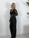 4505 KENDİNDEN BODYLİ, SİM GEÇİŞLİ, TRANSPARAN GÖMLEK