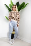 458 LEOPAR DESEN, ANGORA TRİKO KAZAK