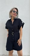 4769 KOL APOLETLİ KEMERLİ PAMUKLU ŞORT TULUM