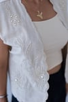 4846 İNCİ BONCUK İŞLEMELİ NATUREL YELEK
