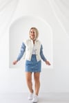 4943 KOLLARI JEAN GARNİ DÜĞME DETAY ANGORA HIRKA