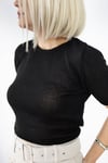 502 KISA KOL, CROP, MERSERİZE BLUZ