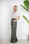507 MD BEL LASTİKLİ, DESENLİ, TENSEL, BOL PAÇA PANTOLON