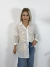 5129 Palmiye Aplikeli Rahat Kalıp Gömlek