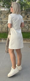 5173 DOUBLE KUMAŞ KISA KOL BASİC ELBİSE