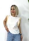 538 PP BİSİKLET YAKA, KOL DETAYLI TSHİRT