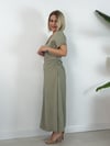 5478 Bel Drapeli, V Yaka, Tensel Kumaş Elbise