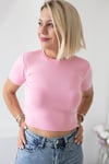6137 BİSİKLET YAKA MODAL KISA KOL CROP