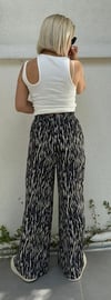 6194 BEL LASTİK DESENLİ BOL PAÇA PANTOLON