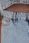 6226 SERPME TAŞ DETAY JEAN ŞORT