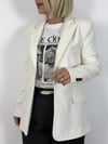 6249 Bel Oturtmalı, Dokulu, Tek Düğme Blazer Ceket