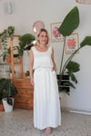 6281 UZUN ETEKLİ KOLSUZ BLUZ SATEN TAKIM