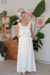 6281 UZUN ETEKLİ KOLSUZ BLUZ SATEN TAKIM