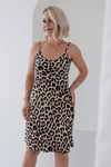 6417 LEOPAR İP ASKILI ELBİSE