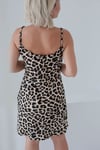 6417 LEOPAR İP ASKILI ELBİSE