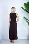6755 BİSİKLET YAKA, KOLSUZ, PARÇALI, MODAL ELBİSE